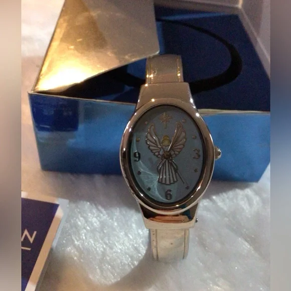 Guragian angel motif cuff watch by Avon - Picture 1 of 5